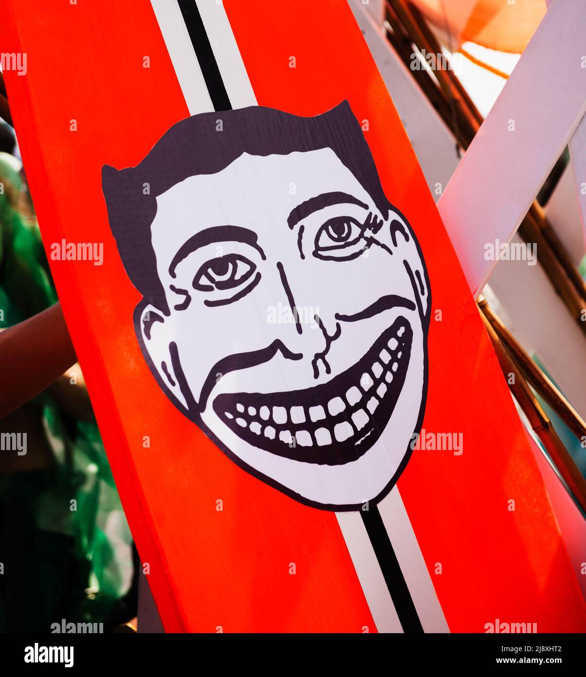 Surf board con icona Coney Island Foto Stock