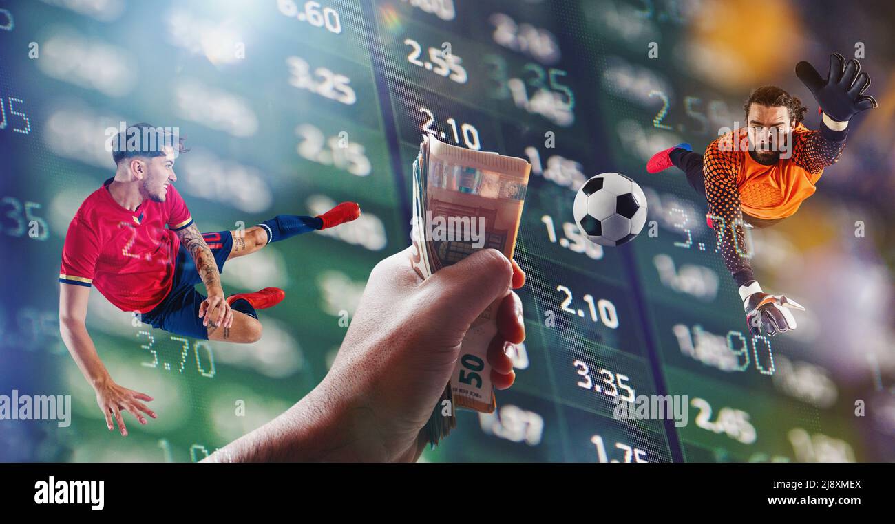 Scommesse online, analisi e statistiche per il gioco di calcio Foto Stock