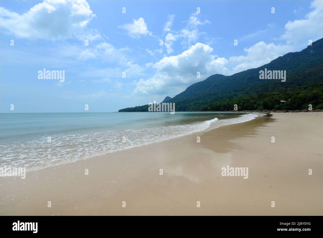 Spiaggia di Damai, Penisola di Santubong, Sarawak, Malesia. Foto Stock