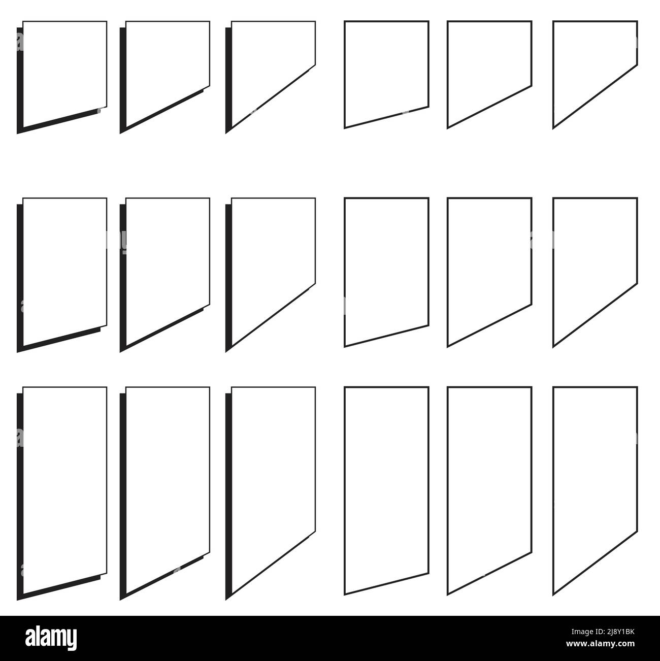 Forma trapezoidale o trapezoidale con ombra e contorno. Illustrazione Vettoriale Forma trapezoidale o trapezoidale con ombra e contorno. Illustrazione Vettoriale