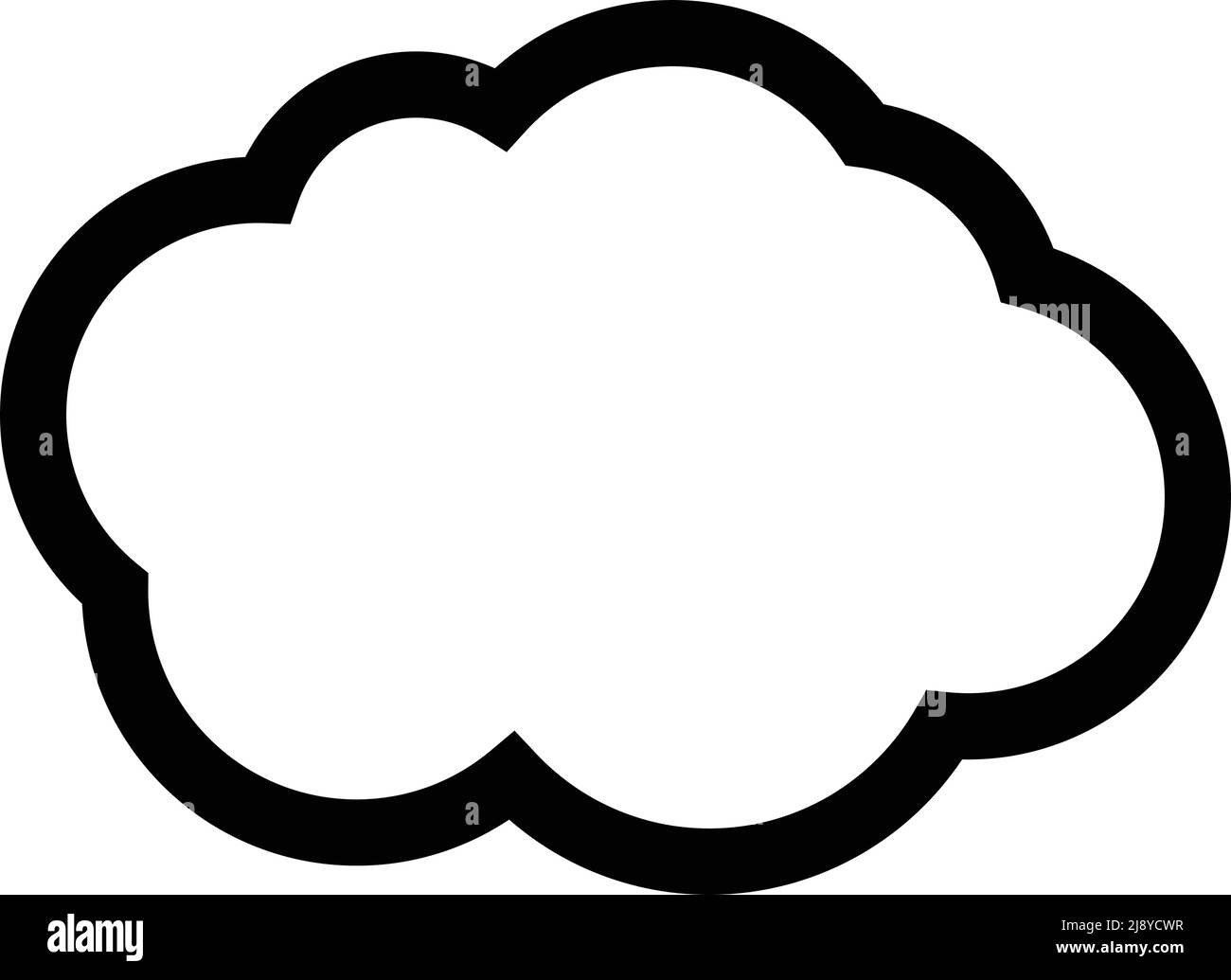 Semplice icona cloud. Vettore Cloudy. Vettore modificabile. Illustrazione Vettoriale