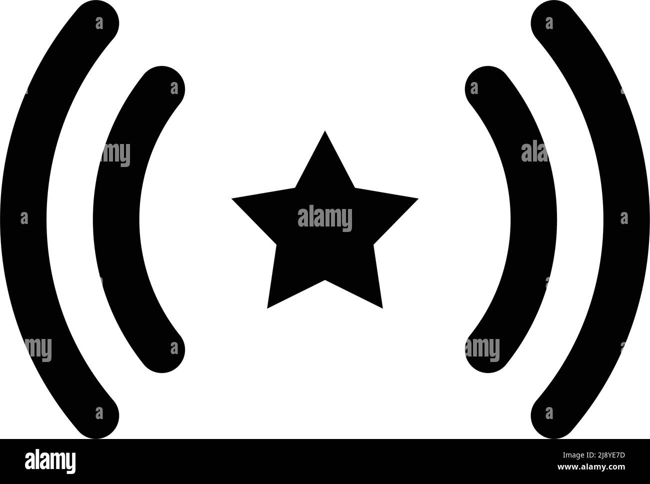 Icone stella e onda radio. Vettore modificabile. Illustrazione Vettoriale