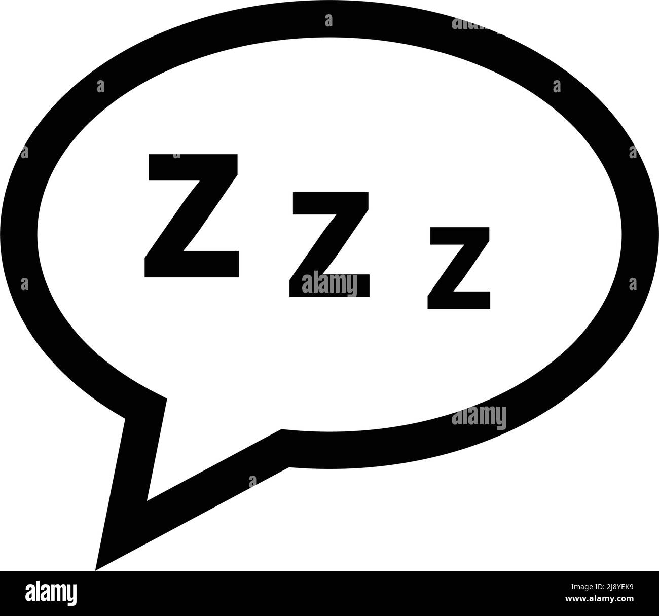 Russamento della silhouette. Icona a forma di bolla dello stato di stop ZZZ. Sito web design sleep simbolo. Vettore modificabile. Illustrazione Vettoriale