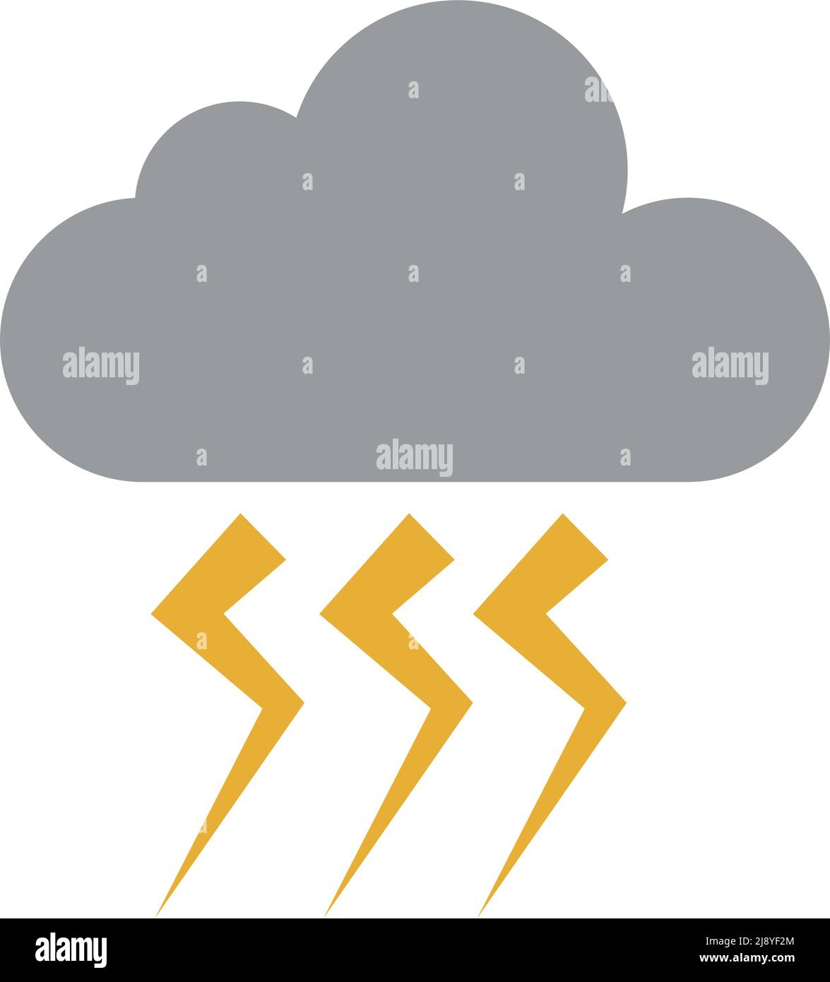 Nuvole e fulmini icone. Vettore di fulmine sciopero. Vettore modificabile. Illustrazione Vettoriale