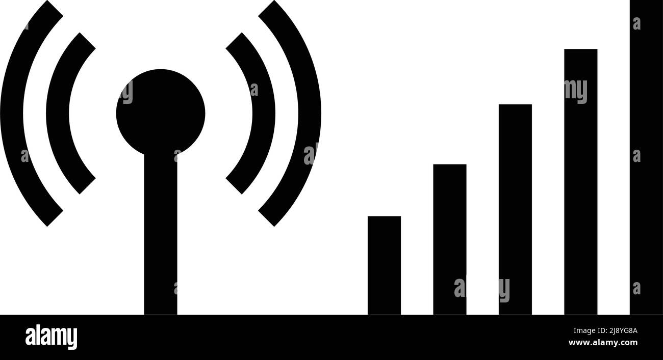 Una serie di icone delle onde radio. Vettore modificabile. Illustrazione Vettoriale