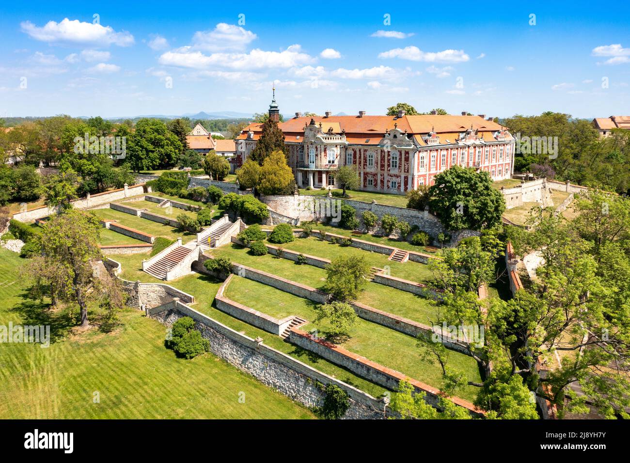 rokokový zmek Stekník u Žatce, Ústecký kraj, Česká republika / rococo Castello Steknik vicino alla città di Zatec, Usti nad Labem regione, Repubblica Ceca Foto Stock