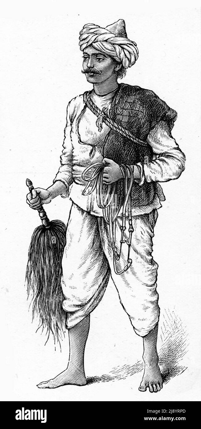 Incisione di uno sposo in India, circa 1880 Foto Stock