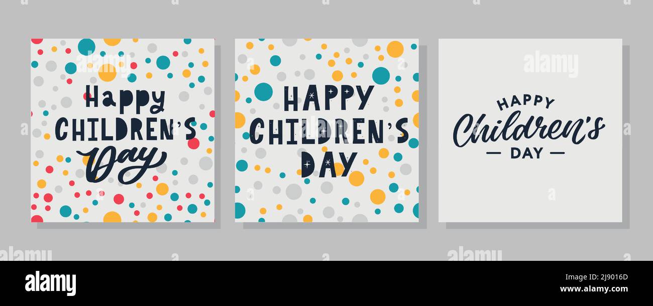 Buon giorno dei bambini. Frase vacanza. Lettere vettoriali disegnate a mano Illustrazione Vettoriale