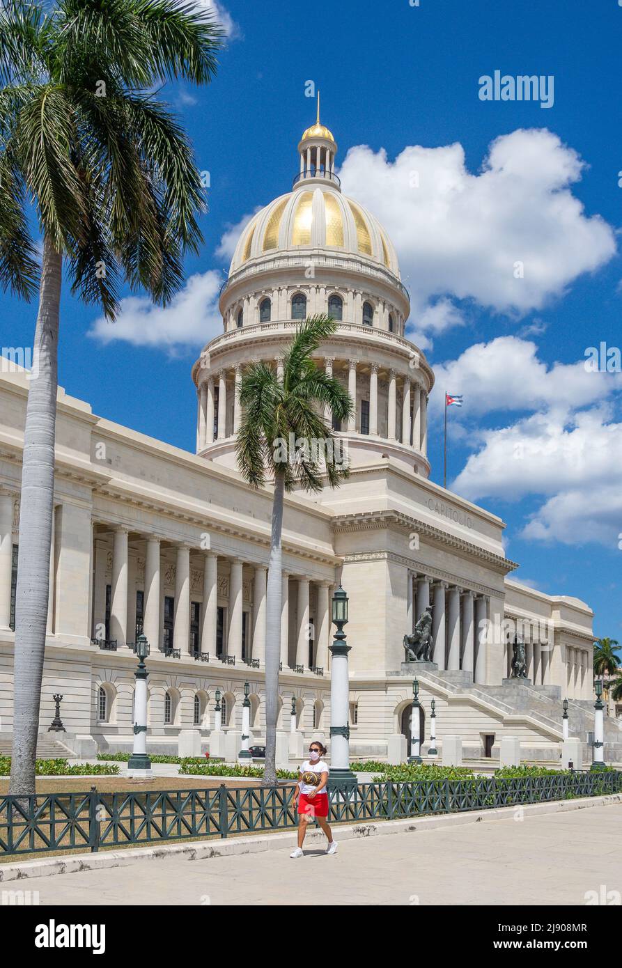 Palazzo del Campidoglio Nazionale (Capitolio Nacional de Cuba), Paseo del Prado, l'Avana Vecchia, l'Avana, la Habana, Repubblica di Cuba Foto Stock