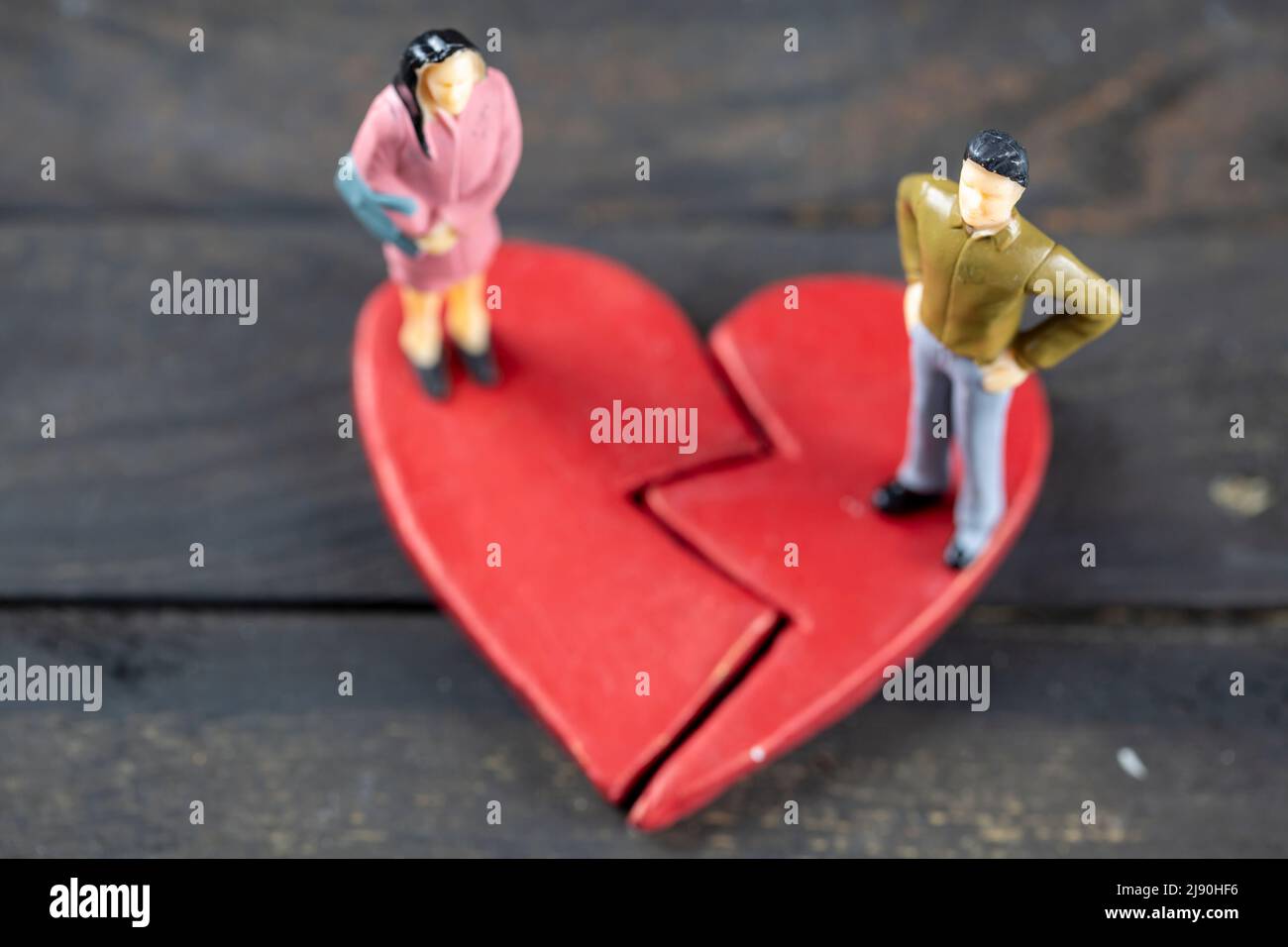 Coppia ottenere divorziato, divorzio o amore Consept Foto Stock