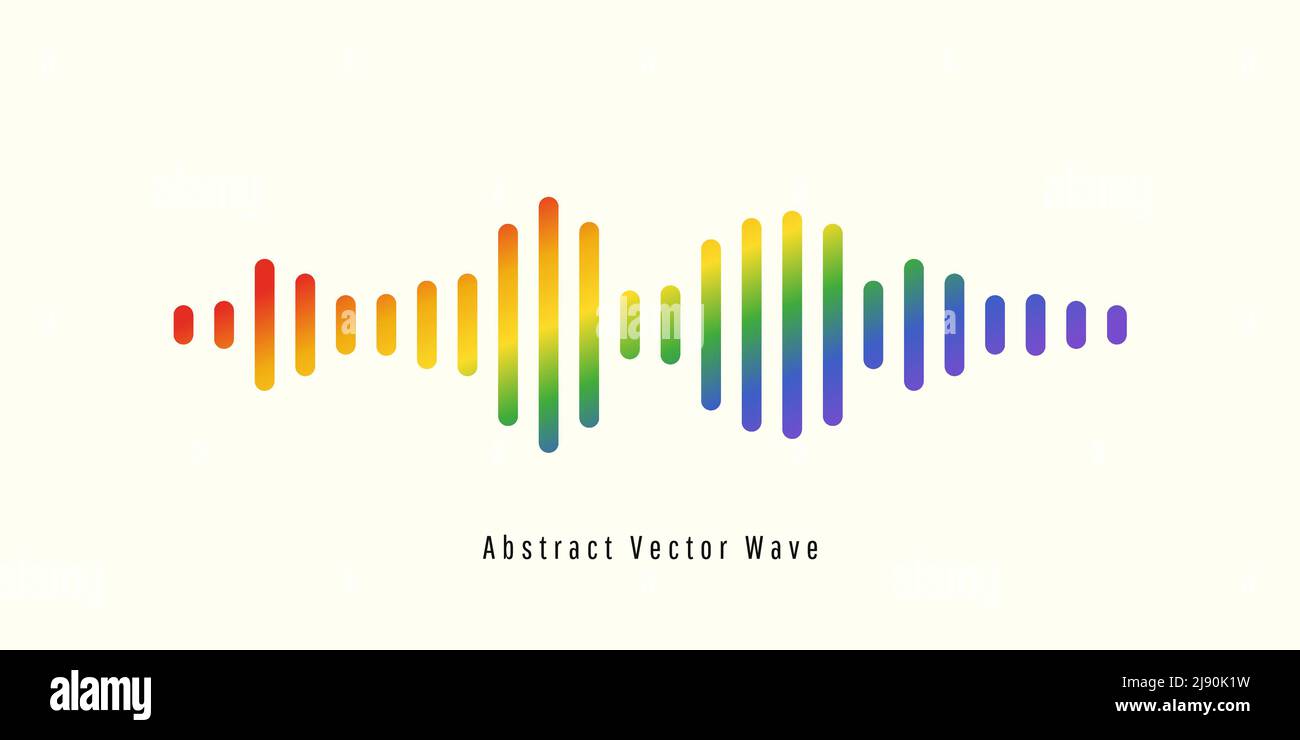 Equalizzatore a colori con forma d'onda audio o onda sonora. Isolato sfondo design musicale onda sonora. Illustrazione vettoriale. Illustrazione Vettoriale