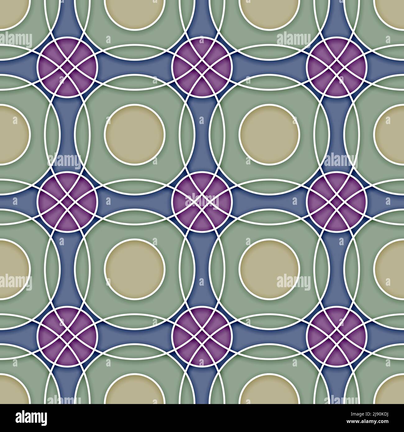 Vector Seamless Ceramic Circles Abcstract tradizionale pattern background Illustrazione Vettoriale