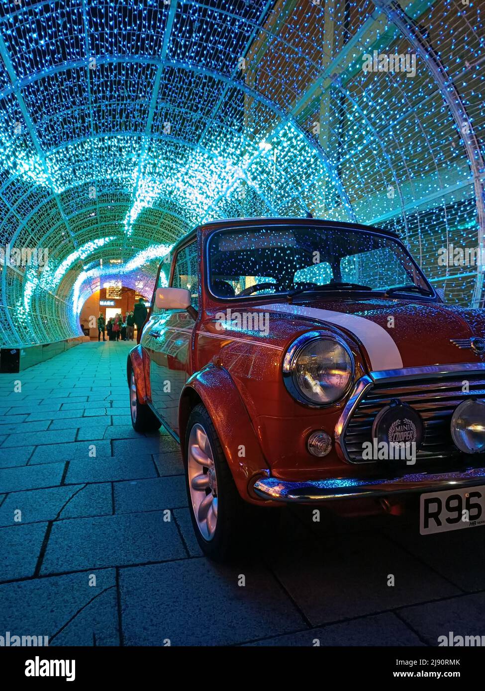 Volcano Orange Rover Mini Cooper Foto Stock