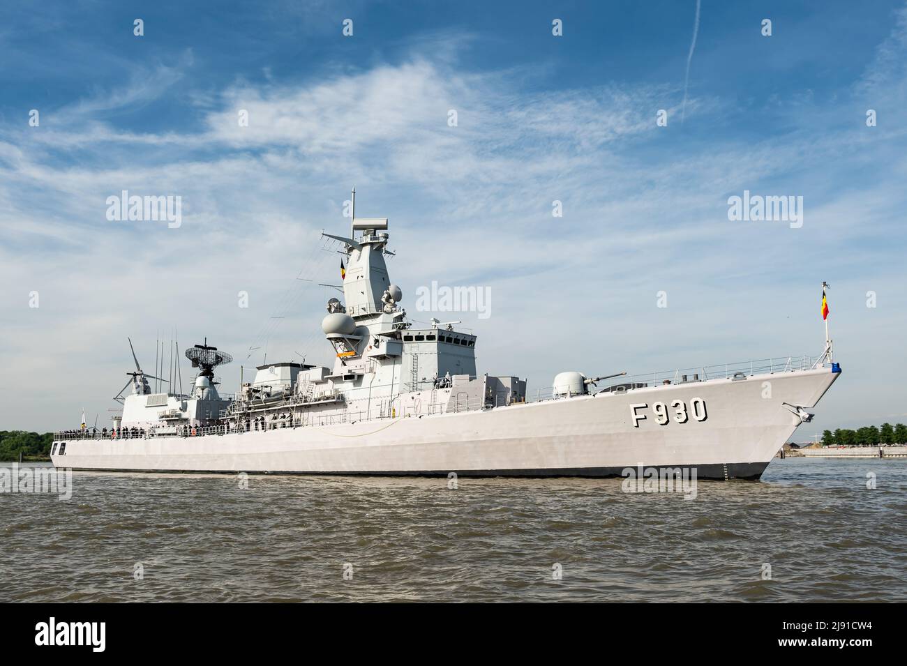 Il Karel Doorman-classe fregat Leopold i della Marina Belga (componente Marina). Foto Stock