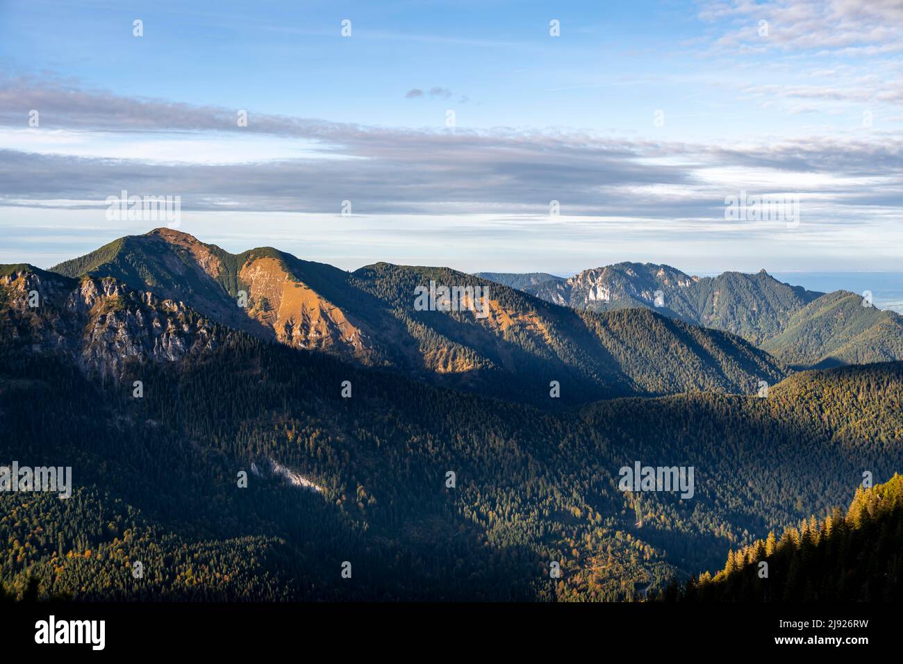 Alpi Ammergau, atmosfera serale, Baviera, Germania Foto Stock