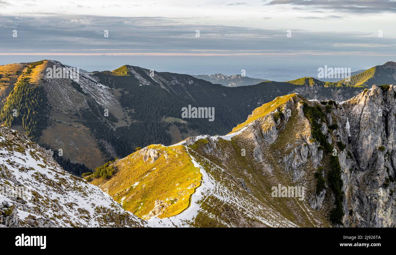 Alpi Ammergau, atmosfera serale, Baviera, Germania Foto Stock