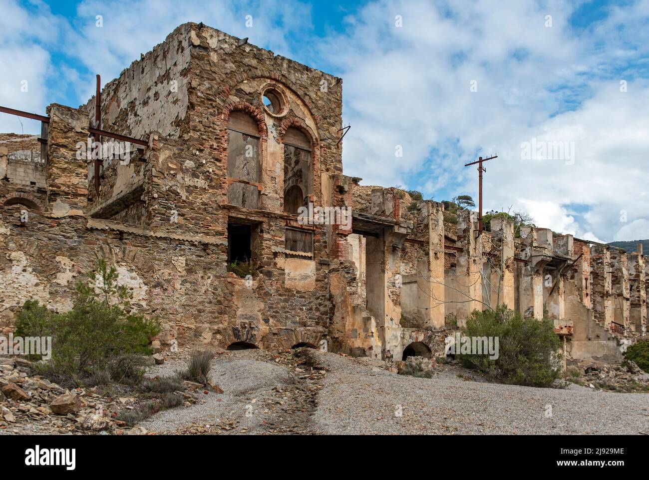 Abbandonata Miniera di Naracauli, Laveria Brassey, Arbus, Sardegna, Italia Foto Stock