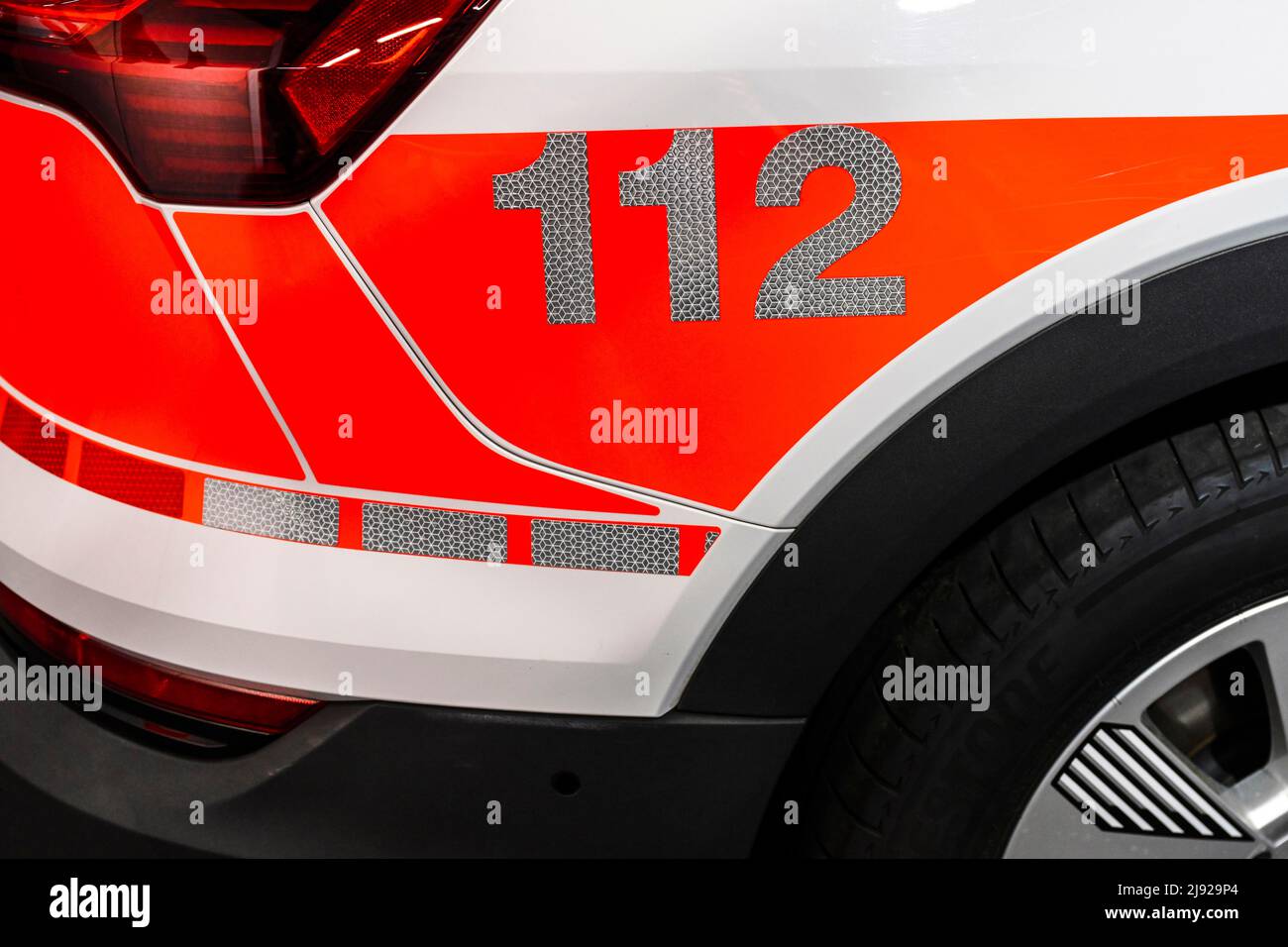 Polizia numero di telefono auto 112 Berna Svizzera Foto stock Alamy