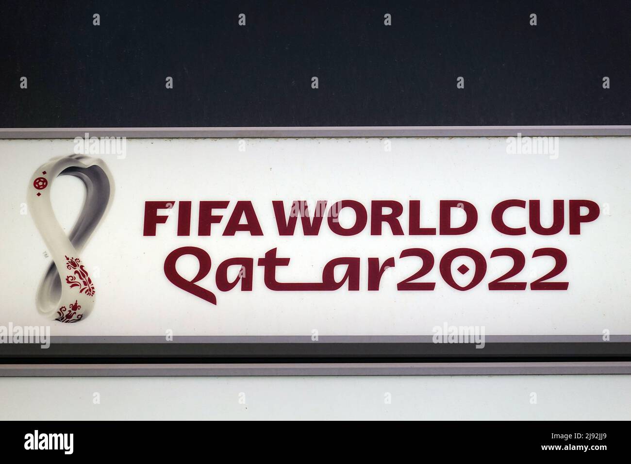22.02.2022, Doha, , Qatar - lettere FIFA World Cup Qatar 2022. 00S220222D328CAROEX.JPG [RELEASE MODELLO: NO, RELEASE PROPRIETÀ: NO (c) immagini caro / so Foto Stock