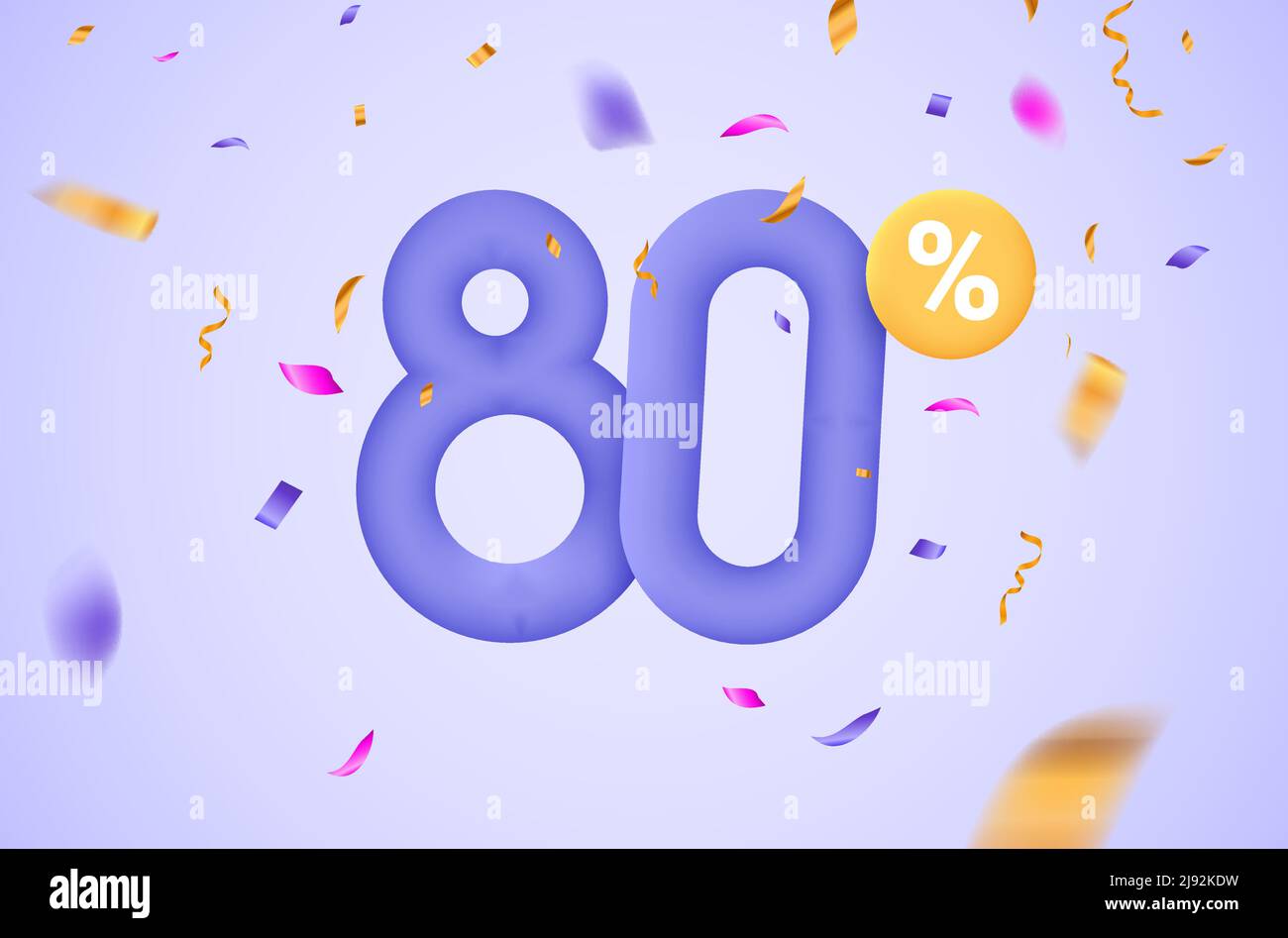 80 percento di sconto vettore illustrazione 3d mega lealtà. 80% di sconto marketing bonus Illustrazione Vettoriale