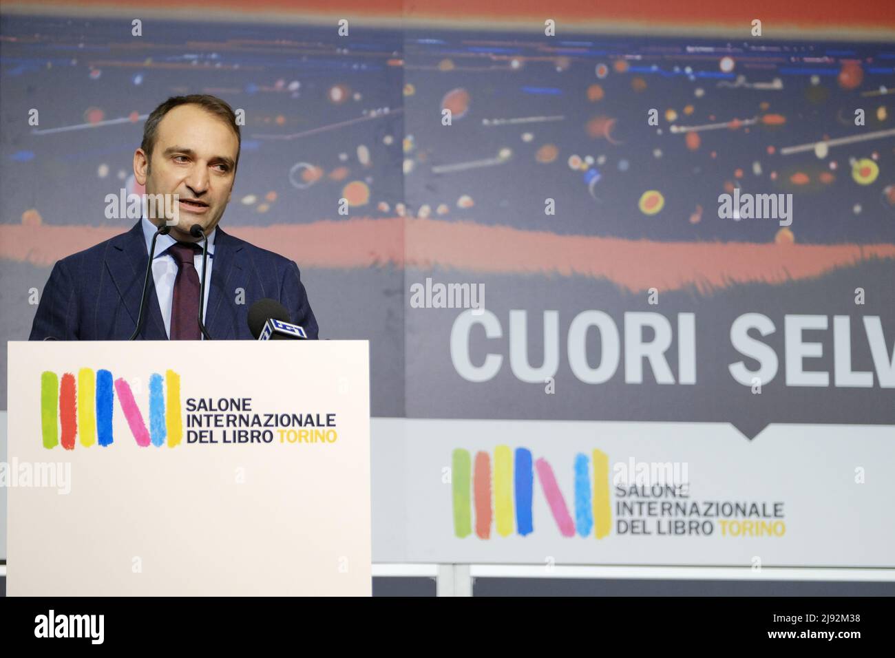 Torino, Italia. 19th maggio 2022. Apertura dell'edizione 34th della Fiera Internazionale del Libro di Torino. Credit: Pacific Press Media Production Corp./Alamy Live News Foto Stock