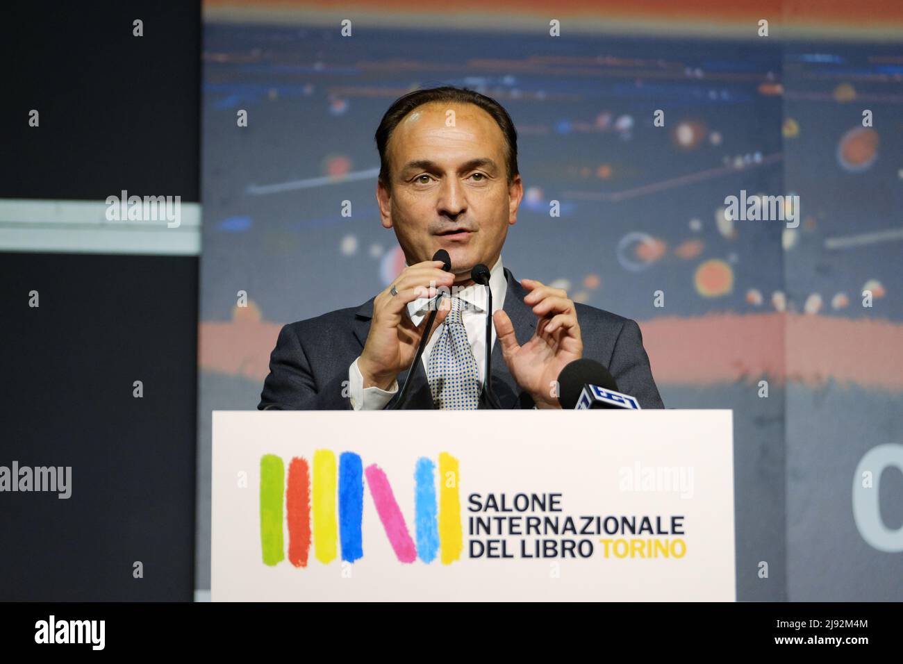 Torino, Italia. 19th maggio 2022. Apertura dell'edizione 34th della Fiera Internazionale del Libro di Torino. Credit: Pacific Press Media Production Corp./Alamy Live News Foto Stock