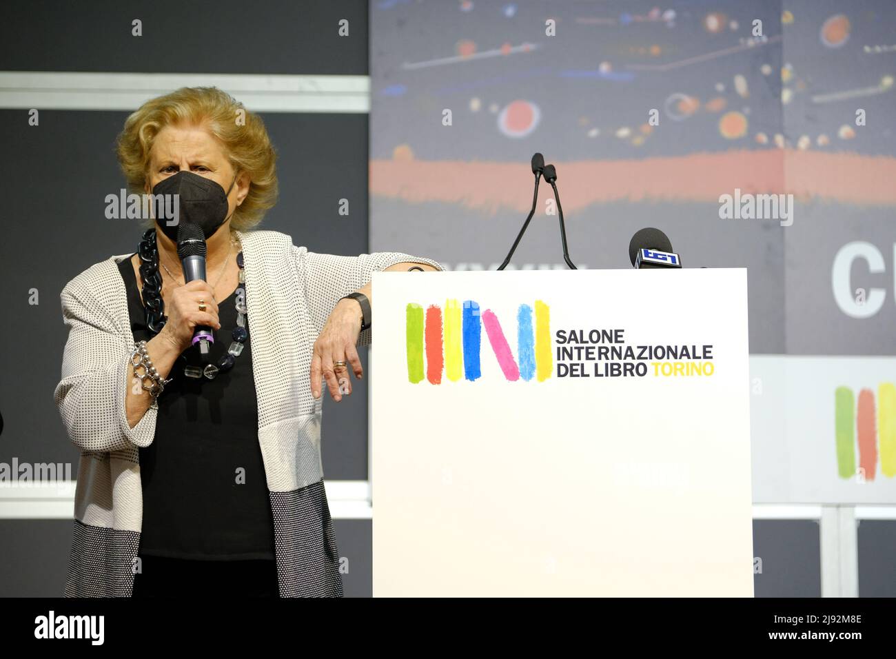 Torino, Italia. 19th maggio 2022. Apertura dell'edizione 34th della Fiera Internazionale del Libro di Torino. Credit: Pacific Press Media Production Corp./Alamy Live News Foto Stock