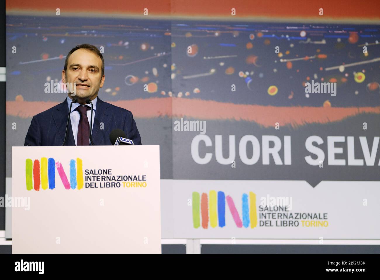 Torino, Italia. 19th maggio 2022. Apertura dell'edizione 34th della Fiera Internazionale del Libro di Torino. Credit: Pacific Press Media Production Corp./Alamy Live News Foto Stock