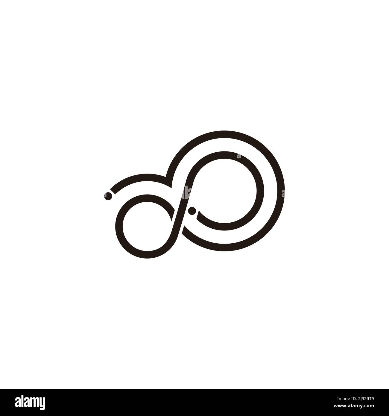 lettera dp astratto loop cerchio nube forma logo vettore Illustrazione Vettoriale