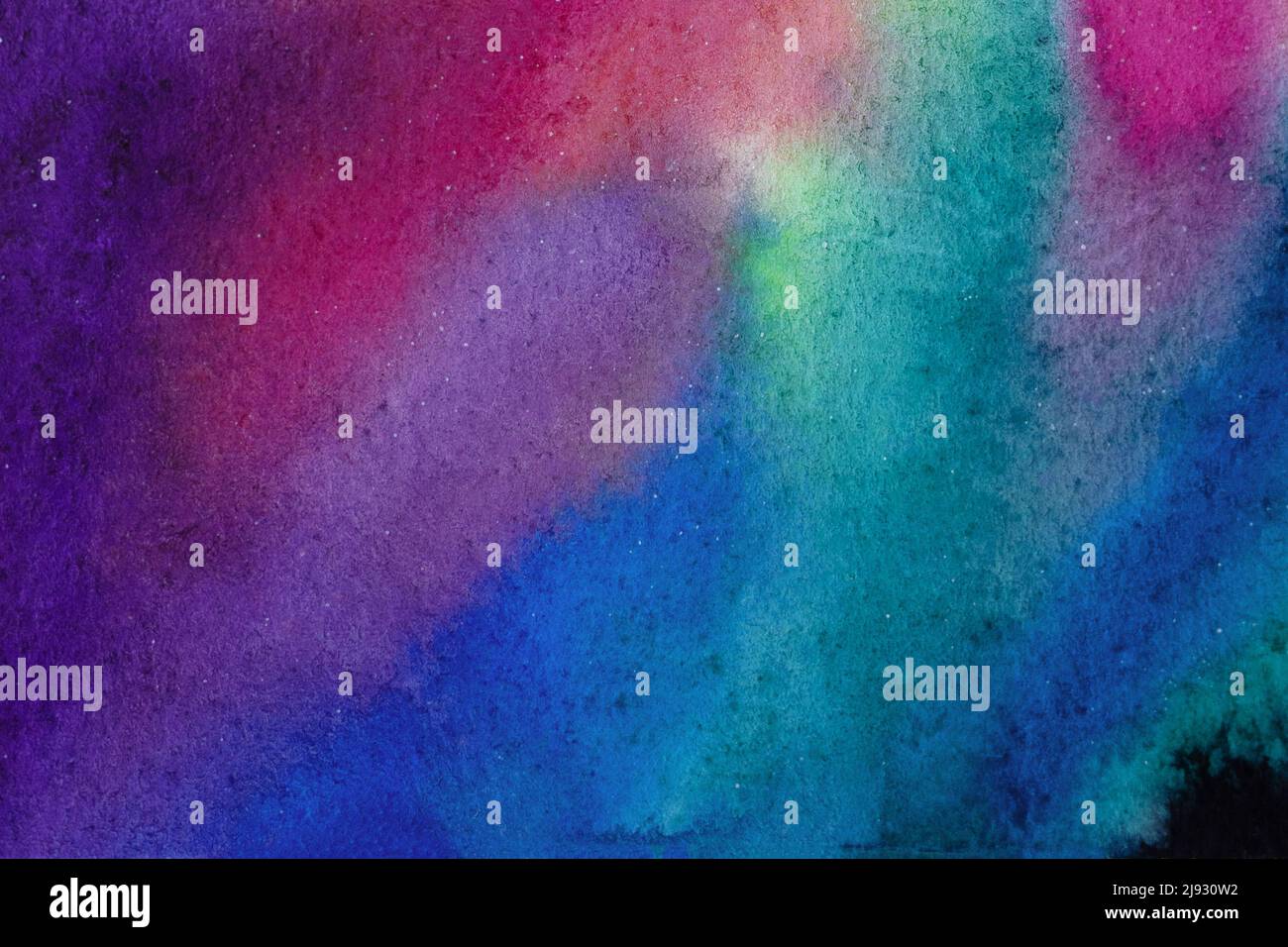 Immagine acquerello di viola, viola, blu cielo sfumato di notte Foto Stock