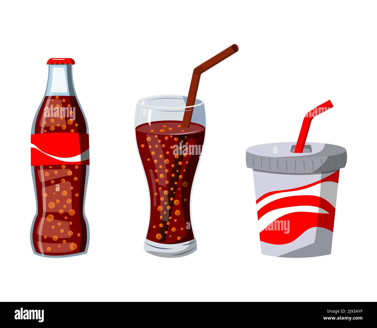 Bottiglia e bicchiere di coca cola Immagini Vettoriali Stock - Alamy