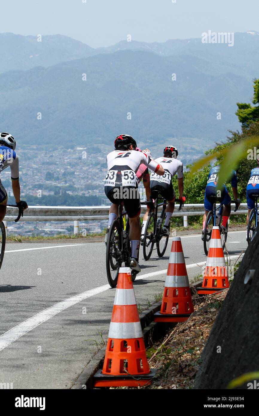 iida, nagano, giappone, 2022/19/05 , Tour ciclistico professionale del Giappone tenuto a Iida nella primavera del 2022. Foto Stock