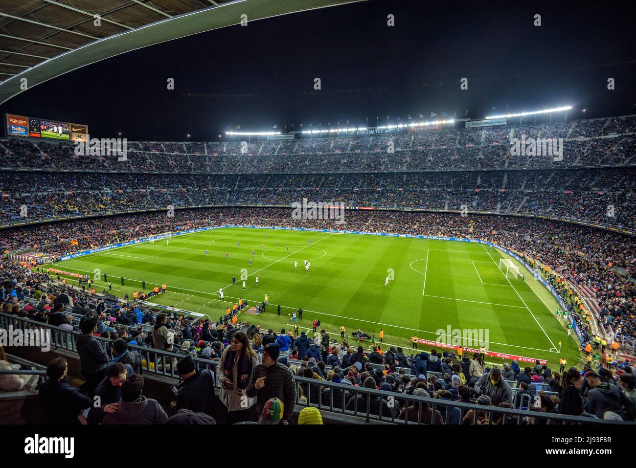 Tifosi del FC Barcelona in una giornata di incontro della Lega Spagnola 2022 tra Barcellona e Siviglia al Camp Nou (Barcellona, Catalogna, Spagna) Foto Stock