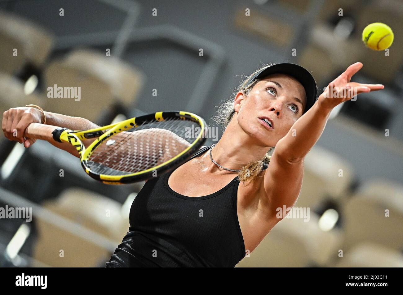 Parigi, Francia, Francia. 20th maggio 2022. Danielle COLLINS degli Stati Uniti durante una sessione di allenamento di Roland-Garros 2022, French Open 2022, torneo di tennis Grand Slam allo stadio Roland-Garros il 20 maggio 2022 a Parigi, Francia. (Credit Image: © Matthieu Mirville/ZUMA Press Wire) Foto Stock