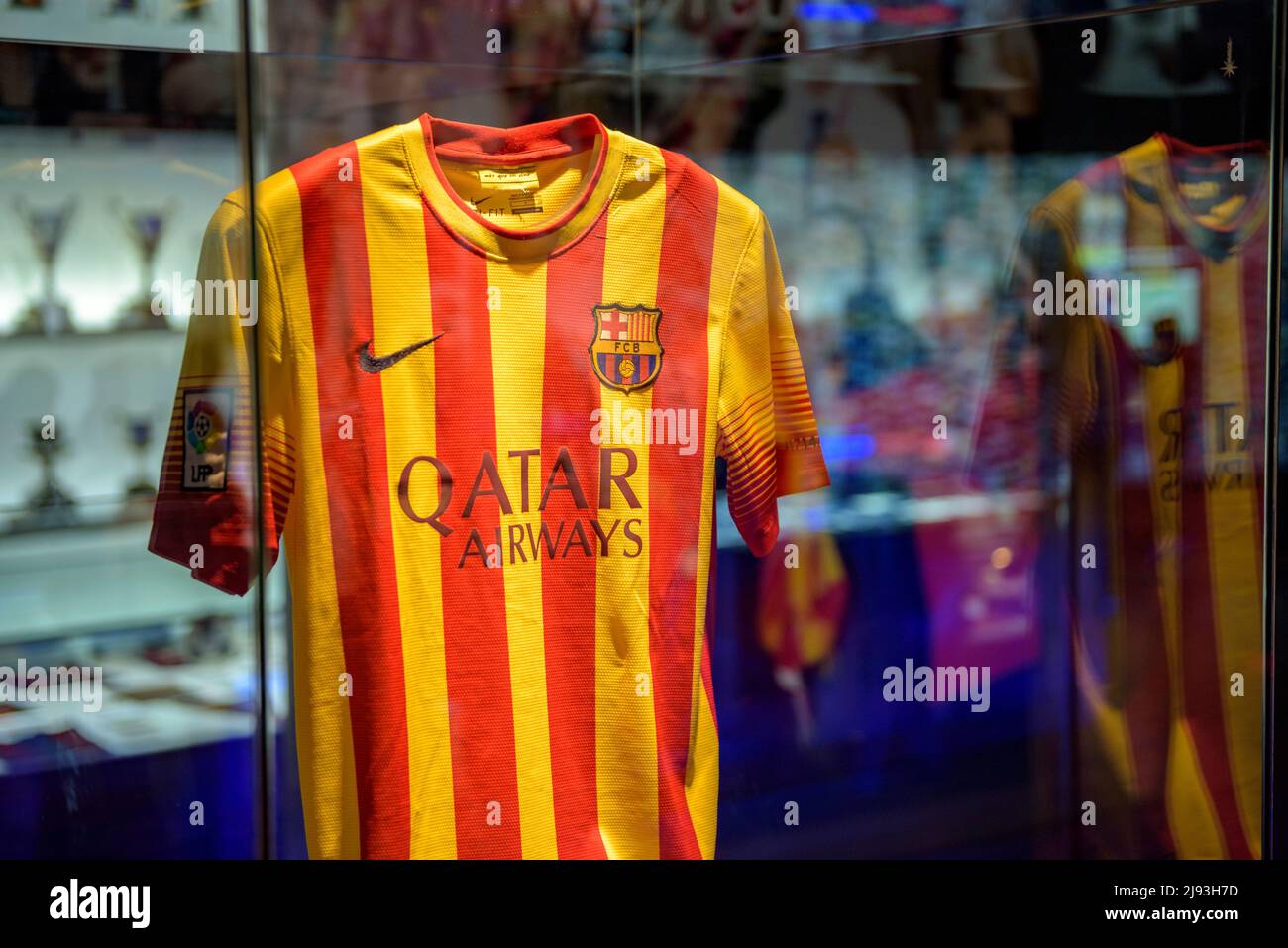 FC Barcelona Museum, nello stadio Camp Nou (Barcellona, Catalogna, Spagna) ESP: Museo del FC Barcelona, en el Camp Nou (Barcellona, Cataluña, España Foto Stock