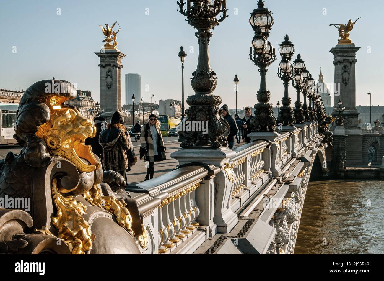 Pont Alexandre III a Parigi, Francia Foto Stock