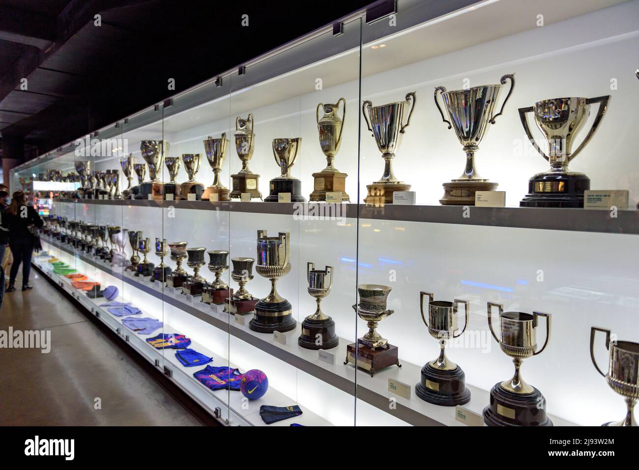 Trofei nel Museo FC Barcelona, nello stadio Camp Nou (Barcellona, Catalogna, Spagna) ESP: Trofeos en el Museo del FC Barcelona, en el Camp Nou Foto Stock