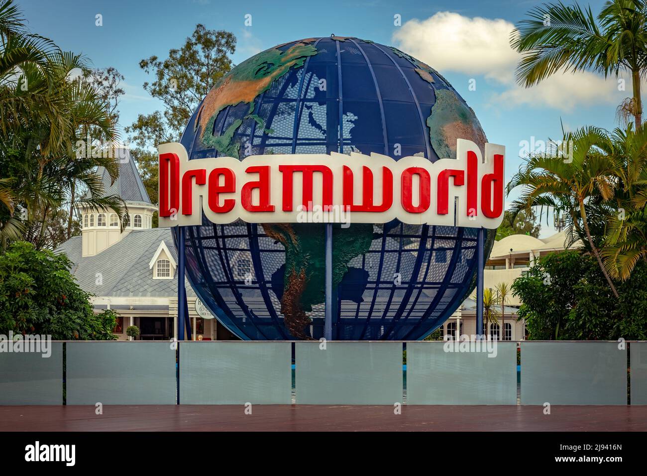 Gold Coast, Queensland, Australia - il logo del parco a tema Dreamworld Foto Stock