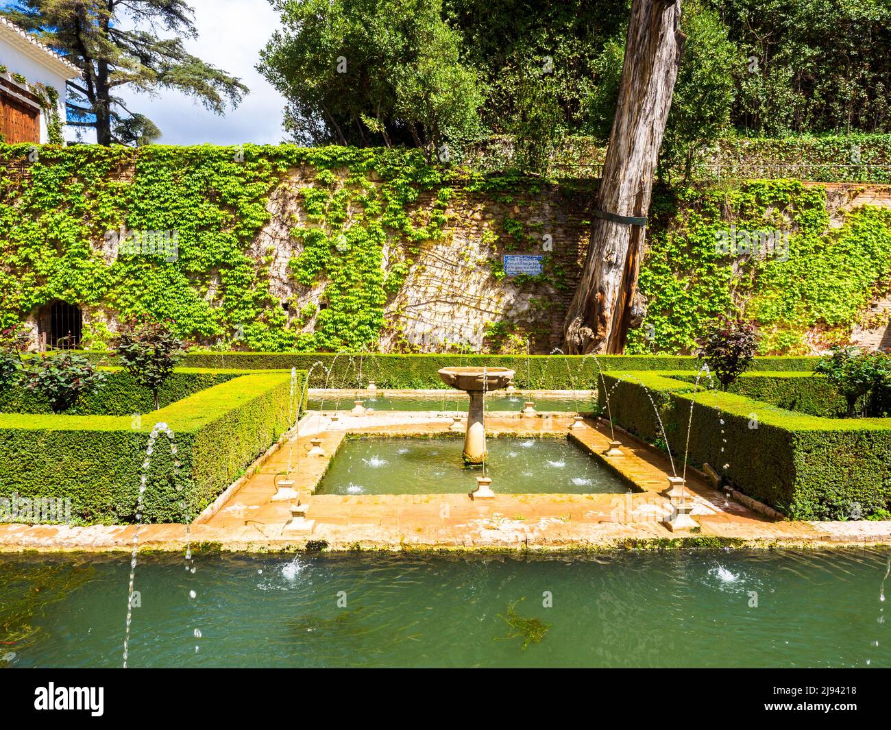 Patio de la Sultana nel complesso Generalife - Alhambra - Granada, Spagna Foto Stock
