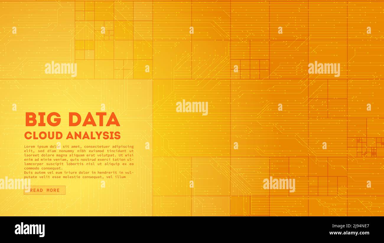 Cloud computing per i big data. Visualizzazione Blockchain. Complessità delle informazioni sui social network. Illustrazione Vettoriale