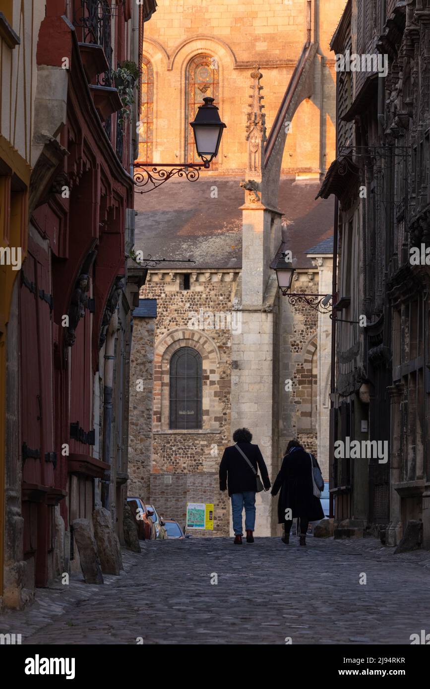 La città vecchia (Cité Plantagenêt, o Vieux Mans), le Mans, Sarthe Foto Stock