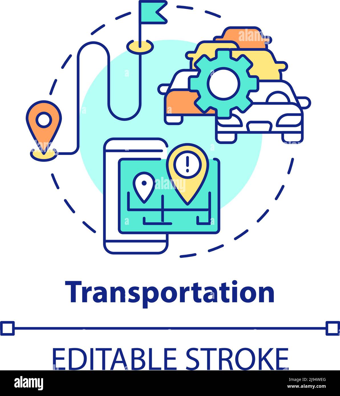 Icona del concetto di trasporto Illustrazione Vettoriale