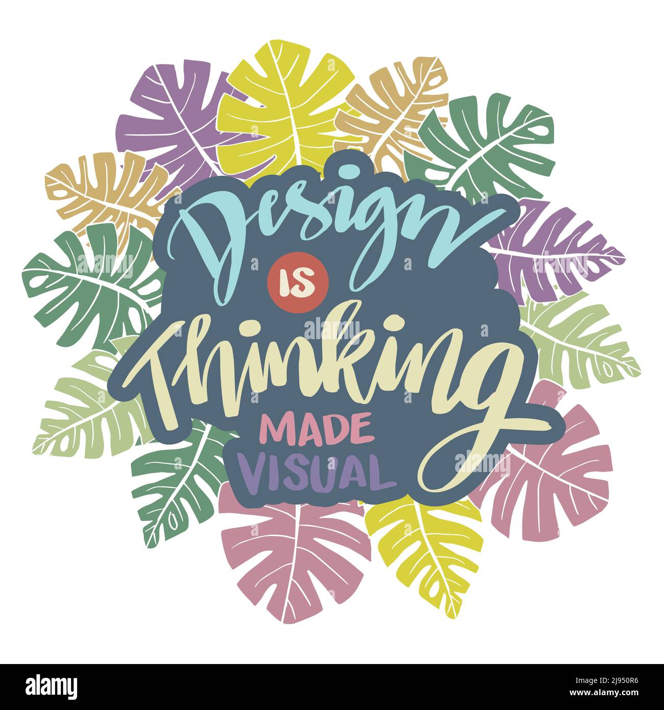 Il design è un pensiero visivo. Poster citazioni. Foto Stock