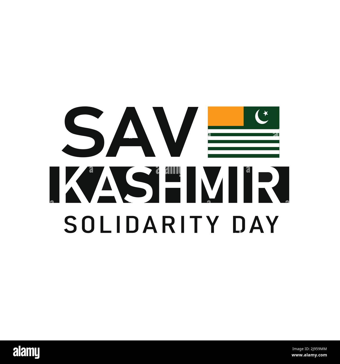 Save Kashmir giorno della solidarietà 05th febbraio, giorno della libertà Illustrazione Vettoriale