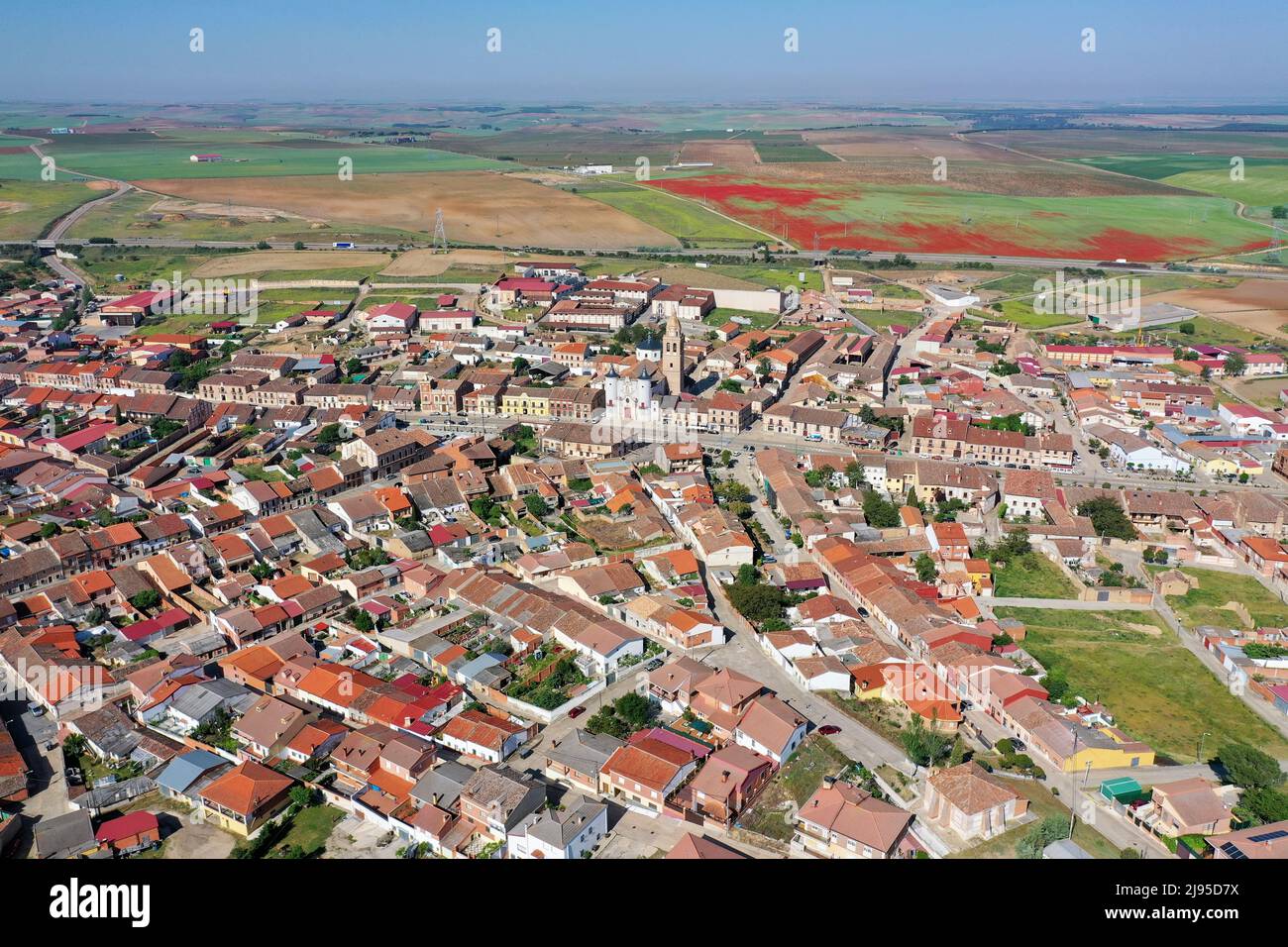 Veduta aerea di Rueda, Valladolid Foto Stock