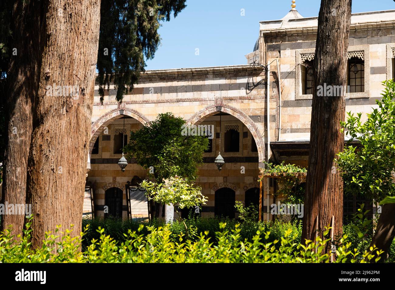 Damasco, Siria - Maggio 2022: All'interno del monumento storico e museo, Palazzo al Azem di Damasco, Siria Foto Stock