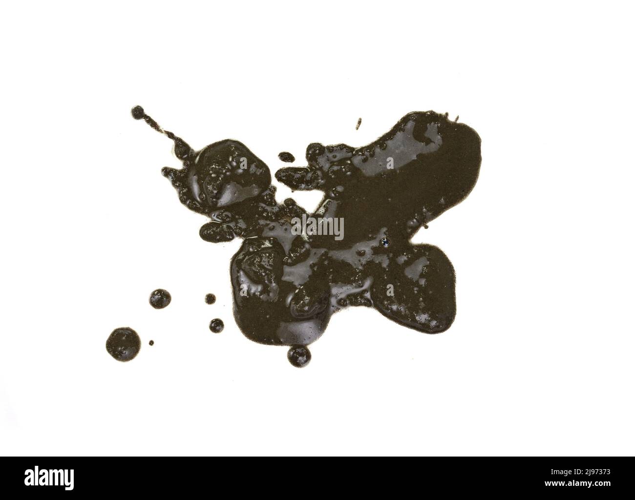 Fondo di fango frantumato. Mucchio di fango isolato su fondo bianco. Gocce di fango spruzzato isolato su fondo bianco, con percorso di taglio. Foto Stock