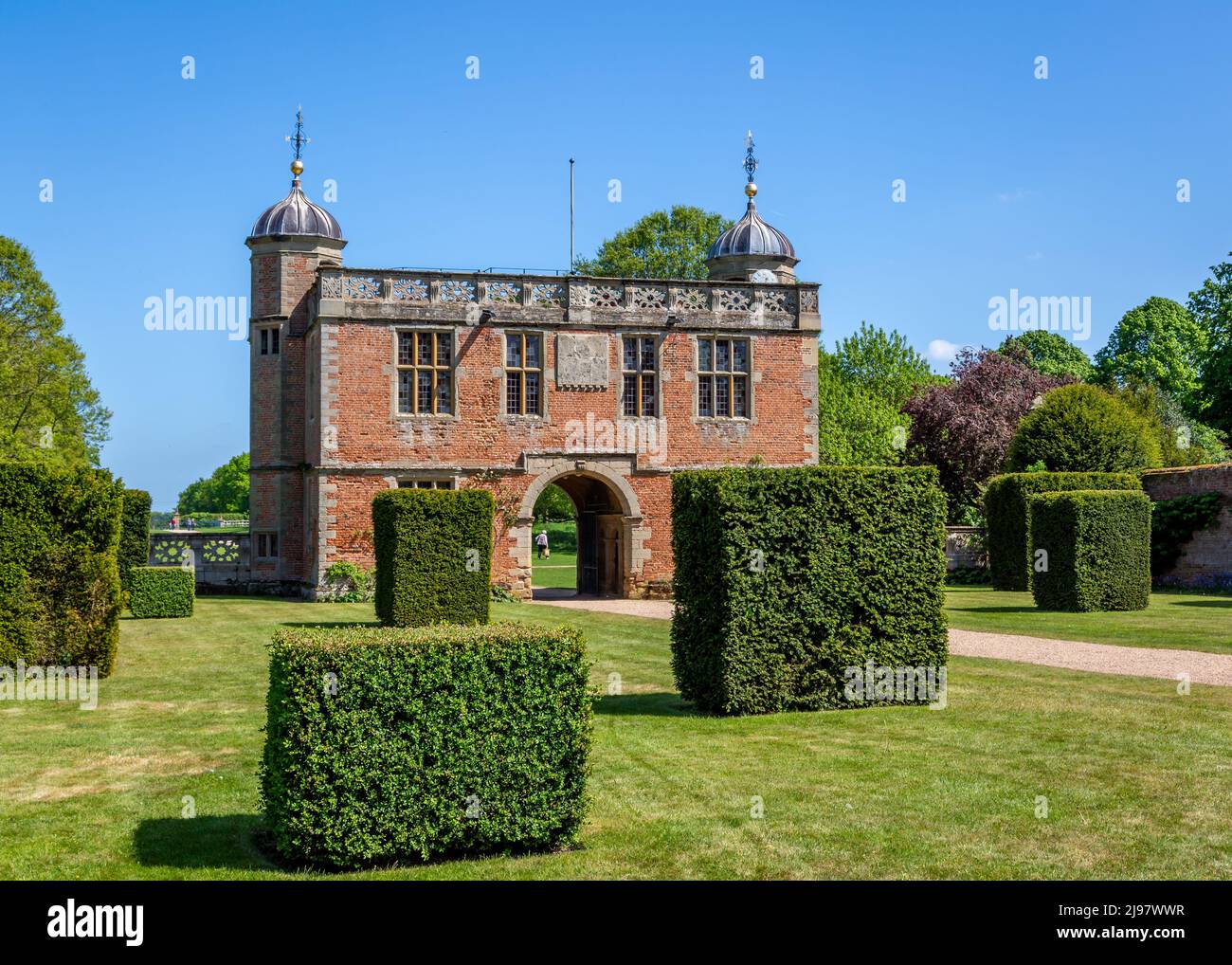 Bella Charlecote House & Gardens a Charlecote Park, Warwickshire. Foto Stock