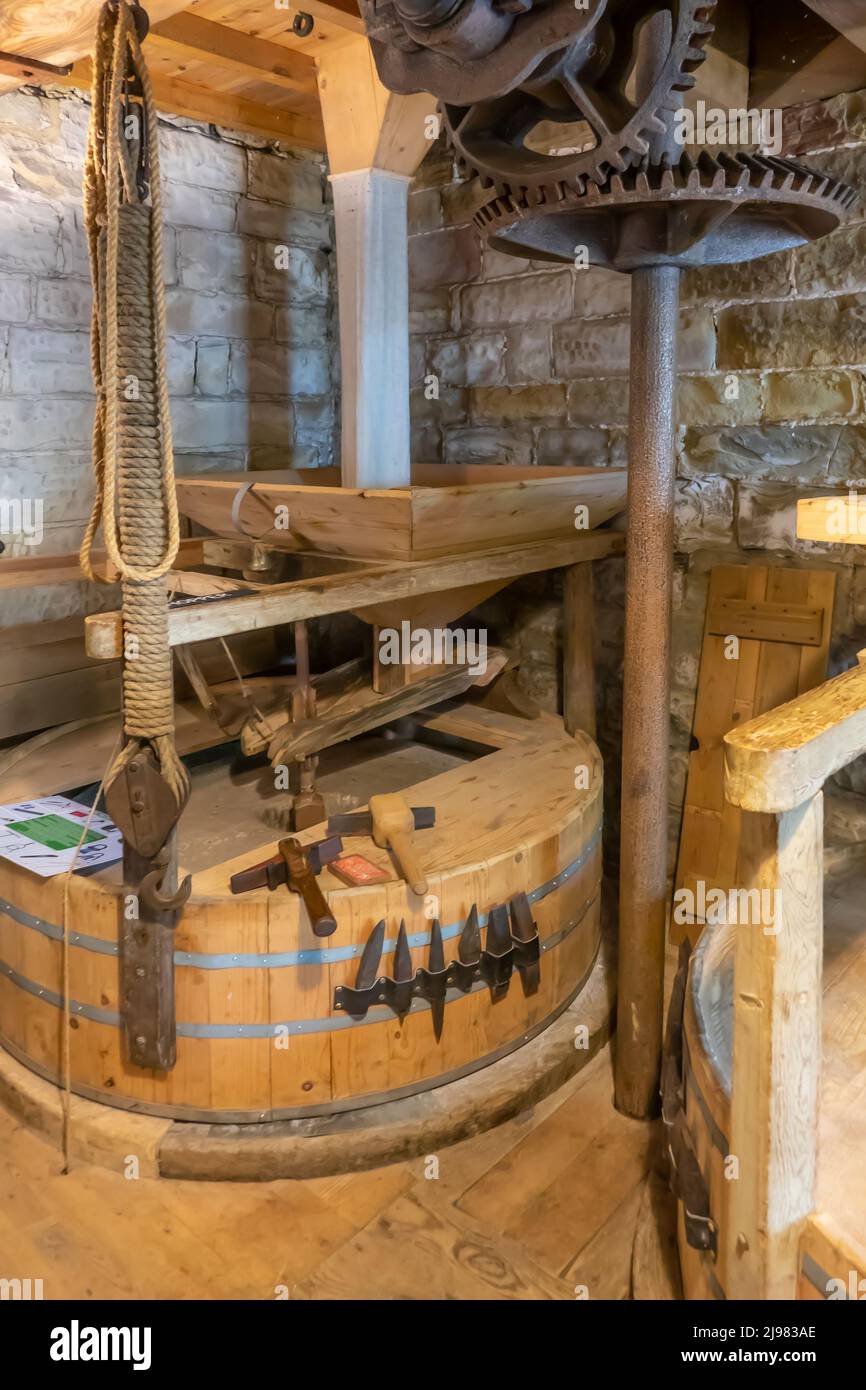 Inghilterra. Derbyshire. Hardwick, mulino ad acqua di Stainsby Foto Stock