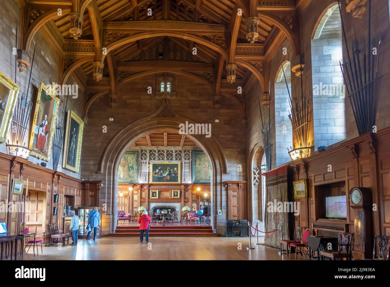 Inghilterra. Northumberland, Bambburgh, castello, interno Foto Stock